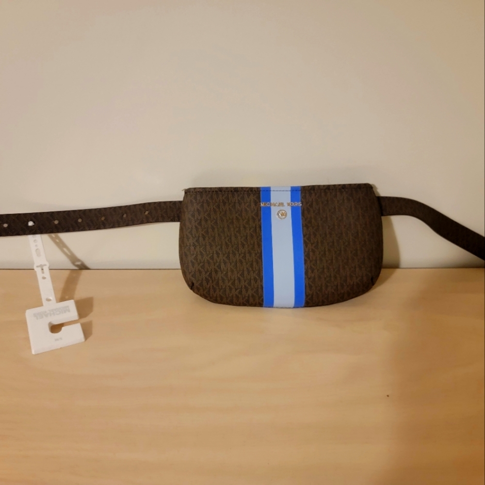 Michael Kors small striped logo crossbody bag